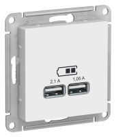 SE AtlasDesign Розетка USB Лотос A+A 5В/21 А 2х5В/105 А механизм