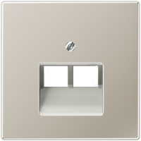 Накладка 2-ой наклонной телефонной/комп розетки Jung Cталь