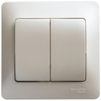 Выключатель 2-клавишный (схема 5) 10AX в сборе Systeme Electric Glossa Перламутр