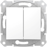 Выключатель 2-клавишный 10A Schneider Electric Sedna Белый