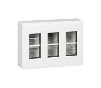 Розеточный блок накладной 3х4м в сборе белый Legrand Mosaic