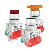 Выключатель кнопочный ABLF 22мм зеленый LED 220В DEKraft ВK-30