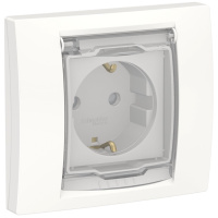 Розетка с заземлением со шторками с крышкой IP44 Schneider Electric Unica New Белый