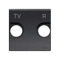 Накладка TV-FM розетки 2 мод ABB NIE Zenit Антрацит N2250.8 AN