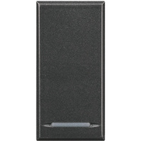 Кнопка электронная со светодиодом 1NO-контакт 1P 2A 1 мод Bticino Axolute Антрацит