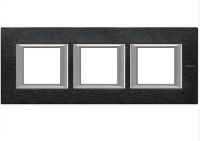 Рамка прямоугольная горизонтальная 2+2+2 мод Bticino Axolute Черный мрамор Ардезия 