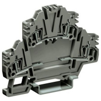 Клеммный зажим. Двухуровневый. Пружинный. 2,5 кв.мм. Верхний уровень проходной, нижний разомкнутый. Для установки электронных компон DKC