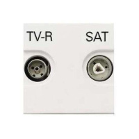 Розетка TV-FM-SAT единственная 2 мод ABB NIE Zenit Белый N2251.3 BL