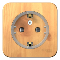 Розетка с заземлением со шторками накладного монтажа с изолирующей пластиной 16A 250В Systeme Electric Blanca Ясень