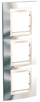 Рамка 3-постовая вертикальная Schneider Electric Unica Хамелеон Серебро/Бежевый