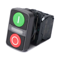 Systeme Electric Кнопка двойная SB5 в сборе модуль 22мм з "I"+сигн лампа+кр "О" пластик 230ВАС 1НО+1НЗ