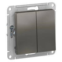 SE AtlasDesign Переключатель перекрестный 2-клавишный  2 x сх. 7, 10АХ, механизм Сталь