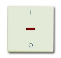 Клавиша для механизма 1-клавишного выкл-ля/переключателя/кнопки с красной линзой с маркировкой I/O ABB Solo/Future chalet-white
