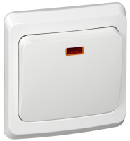 Выключатель кнопочный скрытой установки 10A (схема 1) с подсветкой IP20 SE Этюд Белый