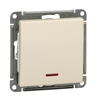 W59 1-клавишный Выключатель с подсв. 10АХ, механизм, слоновая кость Schneider Electric