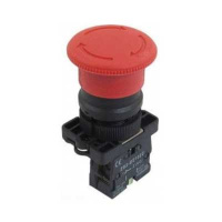 Кнопка управления "Грибок" Φ40мм（2）с самовозвратом NP2-EC22 без подсветки черная 1НЗ IP40 CHINT