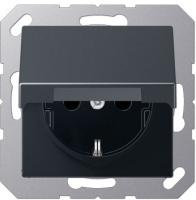 Розетка штепсельная SCHUKO 16A, 250В~ с крышкой Jung Антрацит