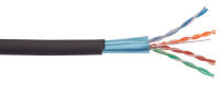 Кабель связи витая пара F/UTP, кат.5E 4х2х24AWG solid, LDPE, 305м, черный ITK