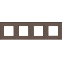 Рамка 4-постовая 2+2+2+2 мод ABB NIE Zenit Кофейное стекло N2274 CC