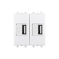 USB зарядное устройство модульное, "Avanti", "Белое облако", 2 модуля DKC