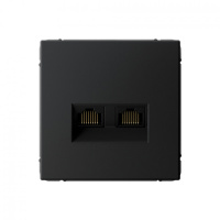 ARTGALLERY РОЗЕТКА двойная компьютерная RJ45+RJ45, кат.6А, механизм, КАРБОН