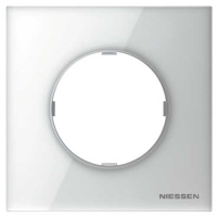 Рамка 1-постовая ABB NIE Skymoon Стекло белое 8671 CB