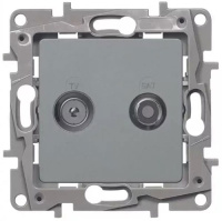 Розетка TV/SAT двухкабельная Legrand Etika Алюминий