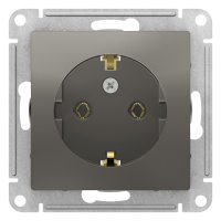 Розетка с заземлением 16A механизм Schneider Electric AtlasDesign Сталь