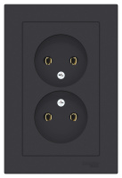 Розетка двойная без заземления16A в сборе Schneider Electric AtlasDesign Карбон