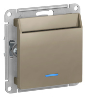 Выключатель карточный 10А без задержки времени механизм Schneider Electric AtlasDesign Шампань