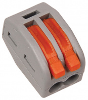 Клемма многоразовая, 2 контакта, 0.08-4мм2 серый/оранжевый IEK СМК 222-412