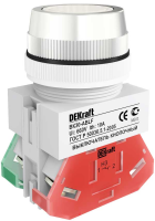 Выключатель кнопочный ABLF 22мм белый 220В DEKraft ВK-30