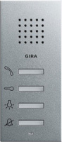 Станция квартирная накладного монтажа с переговорным устройством hand free Gira System-55 Алюминий