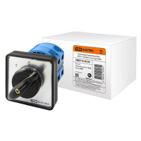 Переключатель кулачковый (1-0-2 / без перемычки) 2P, 10A, 230/400V, IP40/IP20 / белый/черный TDM КПУ11-10/2001