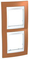 Рамка 2-постовая вертикальная Schneider Electric Unica Хамелеон Оранжевый/Белый