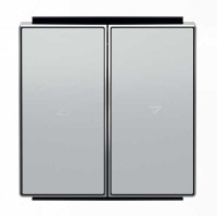 Клавиша 2-ая выключателя жалюзи с символами “Вверх/вниз” ABB NIE Sky Серебристый алюминий 8544 PL