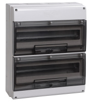 Бокс модульный пластиковый навесной с двумя дверцами 400х326х140мм, 2Pяда/32мод, IP66 IEK КМПн-32