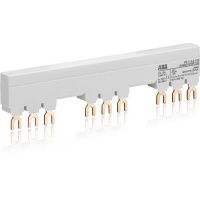 Трехфазная шинная разводка на 100 А на 3 аппарата с 2 доп. бок. конт. ABB