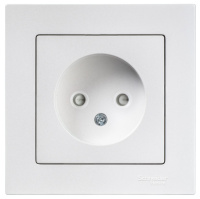 Розетка без заземления со шторками 16A механизм Schneider Electric AtlasDesign Жемчуг