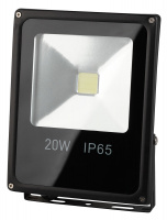 Прожектор светодиодный 140х180мм 20Вт IP65 6500К Черный Эра Стандарт