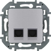 Двойная розетка RJ 45 - категория 6 - UTP IEK Inspiria Алюминий