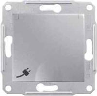 Розетка 1-я с заземлением с защитными шторками с крышкой IP44 Schneider Electric Sedna Алюминий