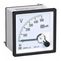 Вольтметр аналоговый шкала 500В AC 96х96мм КТ 1,5 DEKraft ВМ