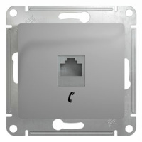 Розетка 1-ая телефонная RJ11 Systeme Electric Glossa Алюминий