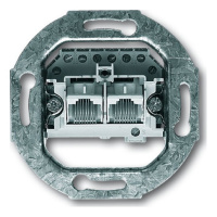 Механизм Розетка телефон/комп 2-ая RJ11/RJ12/RJ45, 2x8(8), наклонная, кат.3 ABB BJE