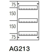 Пластрон глухой DIN150мм 450х250мм, 3ряда ABB