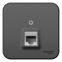 Розетка телефонная RJ11 накладного монтажа с изолирующей пластиной Systeme Electric Blanca Антрацит