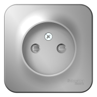 Розетка без заземления со шторками накладного монтажа 16A 250В Schneider Electric Blanca Алюминий