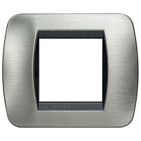 Накладка на 2 модуля, Тёртая Сталь Bticino