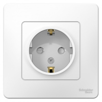 Розетка с заземлением со шторками скрытой установки 16A 250В Systeme Electric Blanca Белый